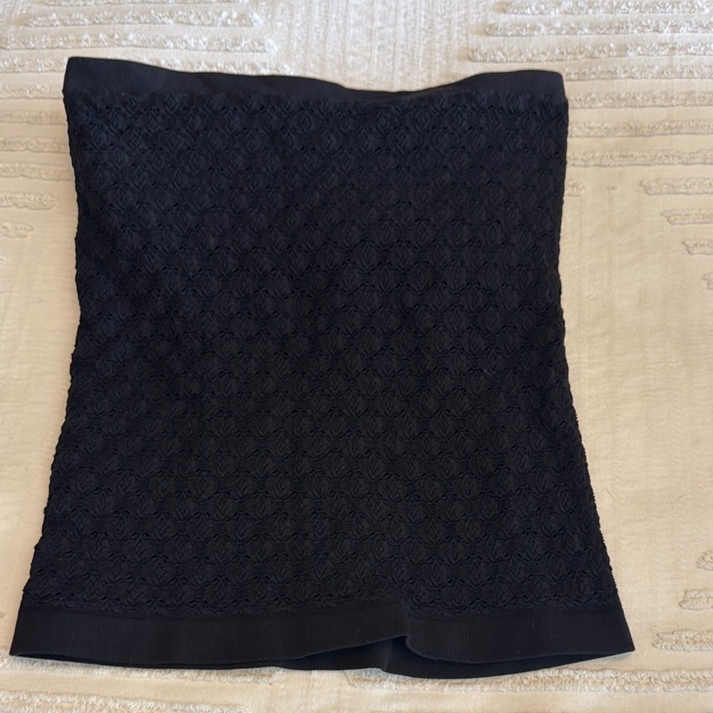 Black Textured Tube Top